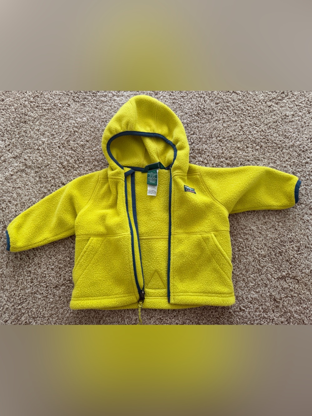 L.L. Bean Yellow Kids Fleece Zip Up
